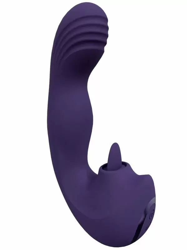 Вибратор Shots Toys Yumi, 10 скоростей, с клиторальным язычком, фиолетовый