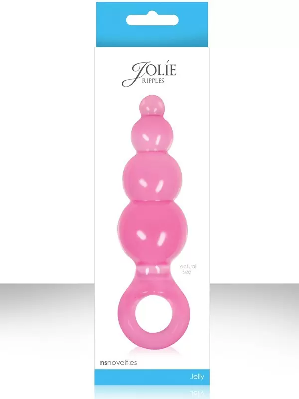 Анальная пробка с кольцом Jolie Ripples Large – розовая