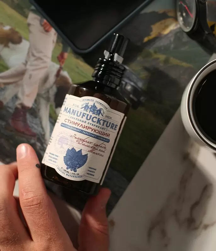 Стимулирующий анальный интимный гель MANUFUCKTURE, с чередой и зеленым чаем, 150 мл