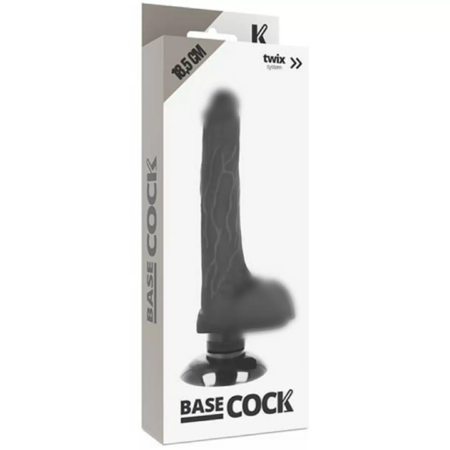 Вибромассажер с пультом управления BASECOCK REALISTIC VIBRATOR 2-1 BLACK 18.5CM