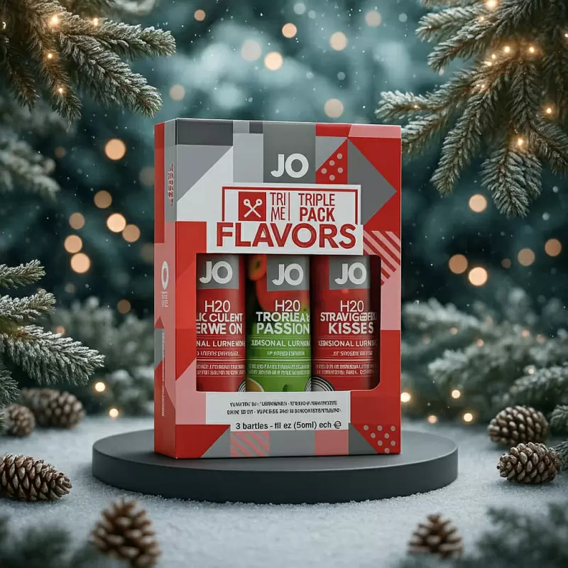 Новогодний набор: 3 съедобных лубриканта с фруктовым ароматом Tri-Me Triple Pack - Flavors