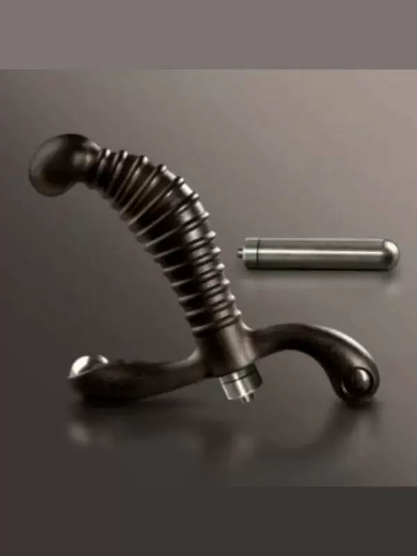 Ребристый стимулятор простаты Nexus Vibro, анатомически правильной формы, 10,2 см, черный