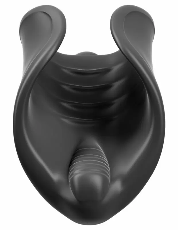 Вибромастурбатор Vibrating Silicone Stimulator со стимулятором уздечки - черный