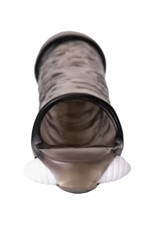 Увеличивающая вибронасадка TOYFA XLover с петлей на мошонку — 12,5 см, серая