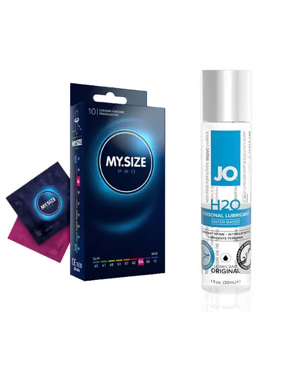 Набор для пар: Презервативы My.Size 64 - 10 шт. и Лубрикант на водной основе JO H2O Original, 30 мл