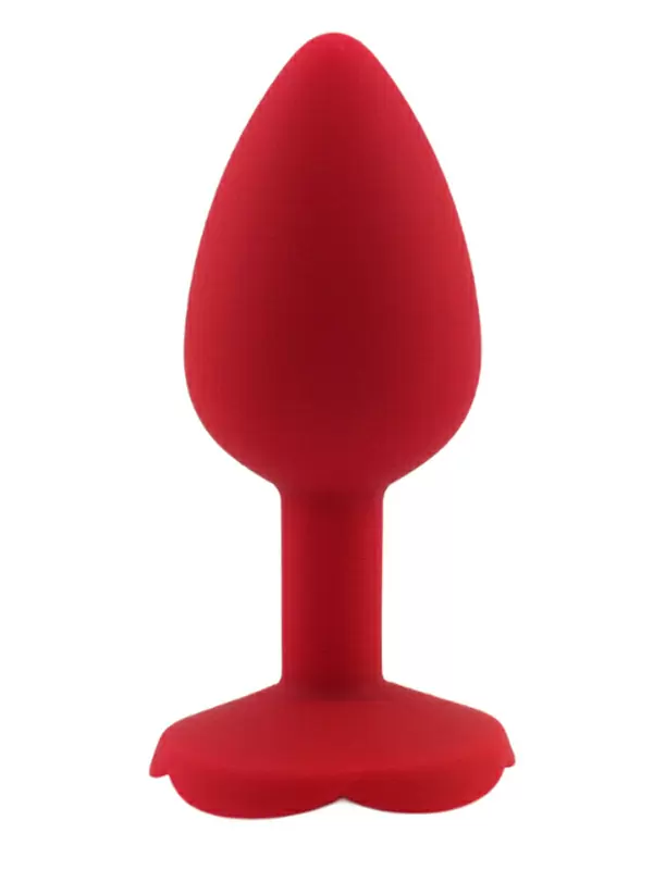 Анальная пробка Kanikule, с ограничителем в форме розочки, размер S, красная