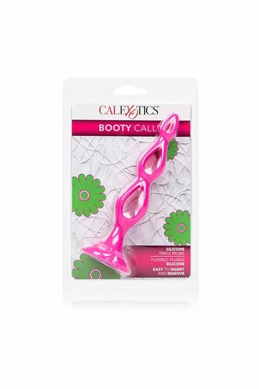 Элегантная анальная елочка Silicone Triple Probe, 10,25 см, силикон, розовый