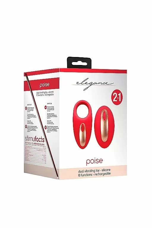 Виброкольцо с вибропультом управления Poise (красный)