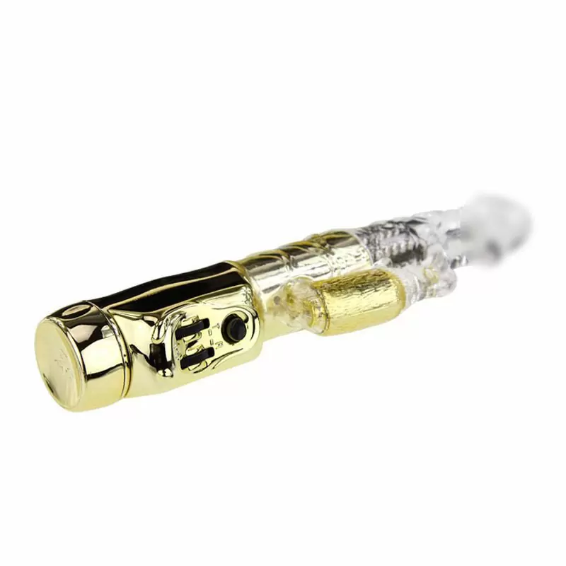 Водонепроницаемый вибромассажер U.S. Gold Lover с ротацией и стимуляцией клитора – золотой