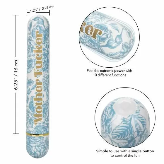 Гладкий вибратор NAUGHTY BITS MOTHER FUCKER, 10 режимов, 16 см, смарт-кнопка