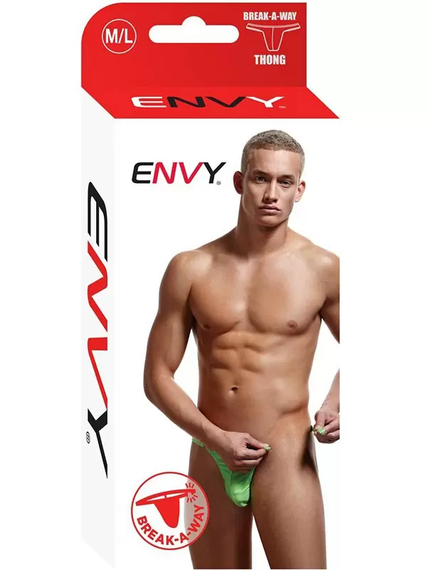 Зеленые тонги с застежками, трусы мужские - M/L