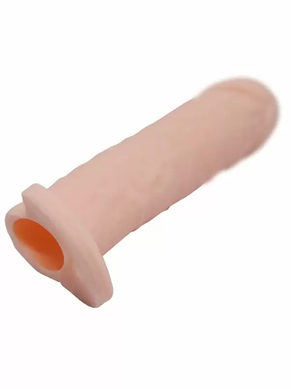 Реалистичная насадка удлинитель Pretty Love Penis sleeve Medium, 16 см, телесный
