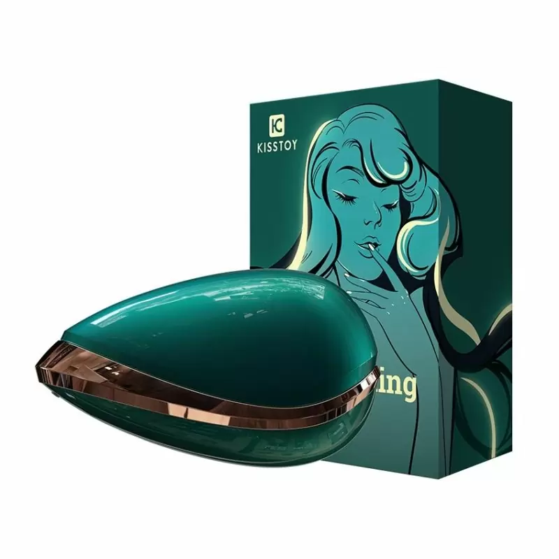 Зеленый стимулятор клитора K-King: 10.5 см, 3 режима всасывания, силикон