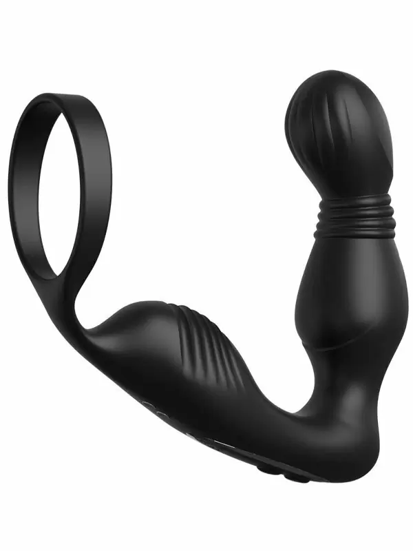 Массажер простаты Pipedream Ass-Gasm Pro P-Spot Milker, 2 мотора, 10 режимов, с эрекционным кольцом, черный