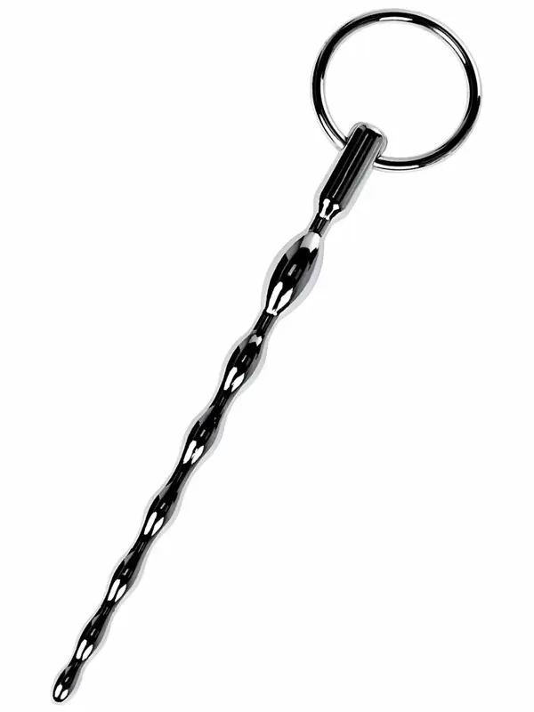 Уретральный плаг-косичка с кольцом в основании TOYFA Metal – серебристый