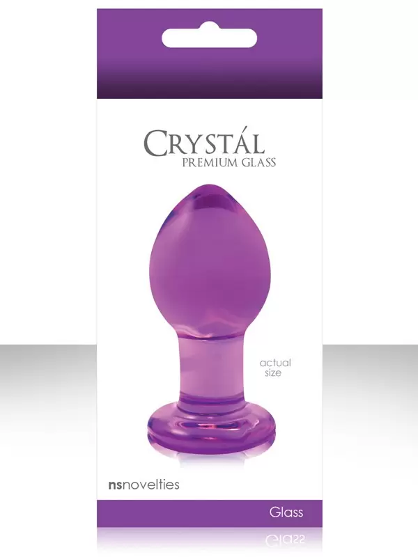 Средняя анальная пробка Crystal Premium Glass - Purple