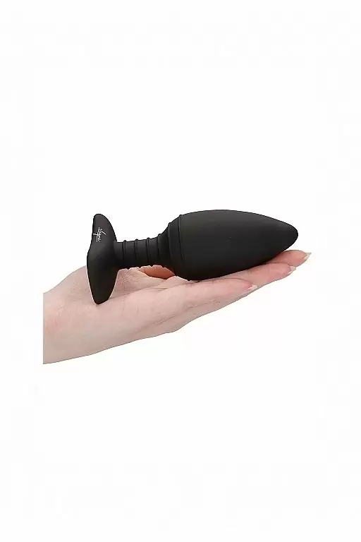 Анальная пробка с вибрацией и функцией нагрева Glow (черная)