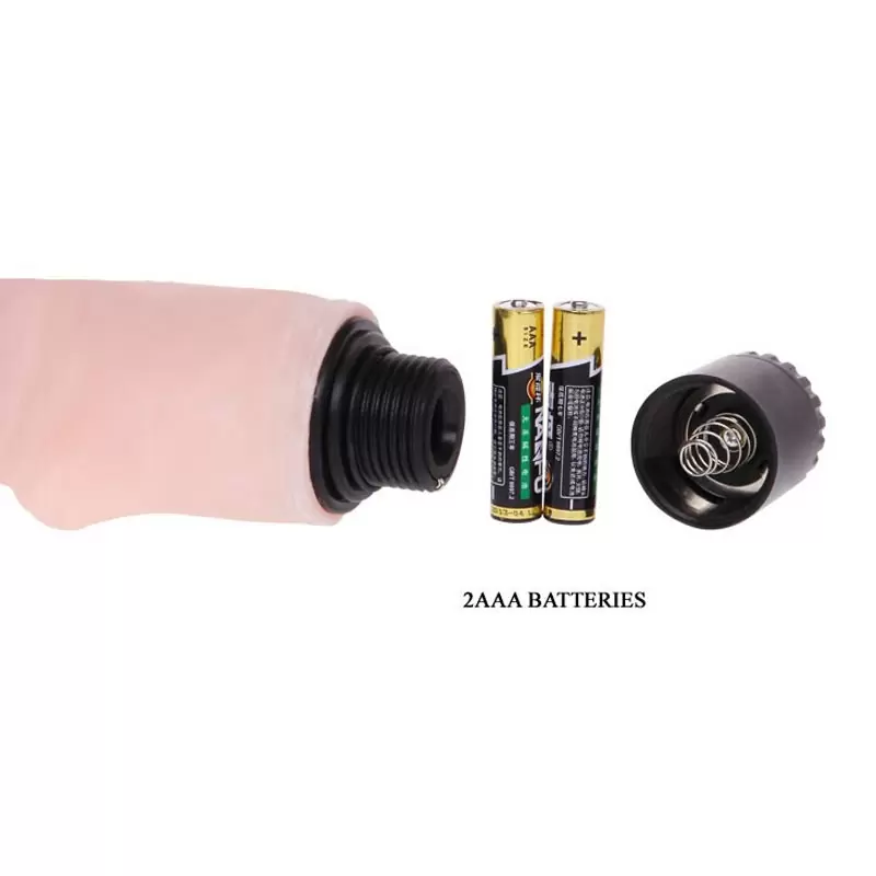 Водонепроницаемый полуреалистичный вибромассажер со спиральным рельефом The Realistic Cock – телесный