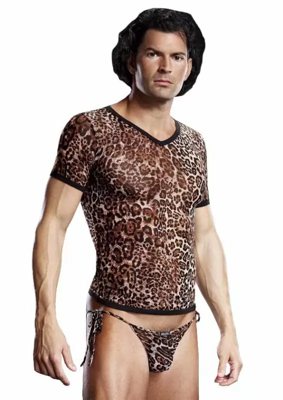 Леопардовая футболка BlueLine из сетки – L/XL