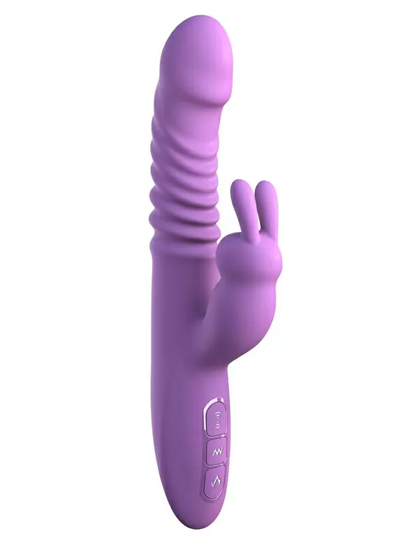Изогнутый вибратор-кролик Pipedream Her Thrusting Silicone Rabbit, 24 см, с поступательными движениями, вращением, нагревом