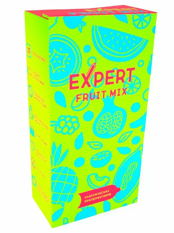 Гладкие презервативы EXPERT Fruit Mix, с ароматом фруктов, 12 шт