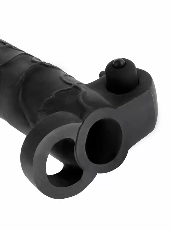 Реалистичная вибронасадка удлинитель Pipedream Vibrating Real Feel 2 Extension, 16,5 см, черный